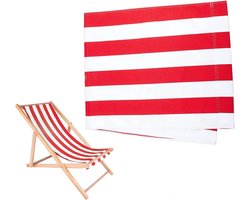 Allecto - Strandstoel stof - Strandligstoel stof en vervangingsstof - Rood en wit gestreept - Oxford canvas - Zwembad zonnebad - Geschikt voor stoel en ligstoel - Rood en wit gestreept Alexandria stof, 1,1 x 0,4 m.