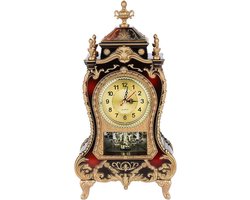 Allecto - Tafelklok - Vintage Stijl - Decoratief - Wandmontage - Bureau - Wekker - Geschikt voor Thuis en Hotel - Antiek - Bruin.