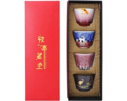 Allecto - Theekopjes - Japanse Kung Fu - Keramiek - Set van 4 - Voor Home Office - Gift - Geschikt voor - Koffie - Thee - Witte - Theekopjes Set van 4 Japanse Kung Fu keramiek voor Home Office Gift.