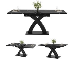 Allecto - Uitschuifbare eettafel - Houten - Eetkamer keuken patio - 120 x 80 x 76 cm - Geschikt voor binnen buiten - Natuurlijk houten tafelblad - Vierkante vorm - AliExpress 1503.