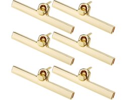 Allecto- Vervanging Metalen Sluitingen - Portemonnee Sluiting - Twist Lock - Tas Sluiting - Hardware Clip - DIY Craft - Geschikt voor Tas Lederen - 6 stuks Gouden Twist Lock Zakken