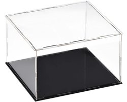 Allecto - Vitrinekast - Acryl - Transparant - Organizer - Stofdicht - Showcase - Actiefiguren - Zwart - Geschikt voor Speelgoed - Vitrinekast 30x30x20 cm - Kubus