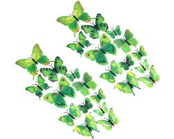 Allecto - Vlinder magneet muursticker - 3D simulatie - Groen - Decoratie - Koelkaststicker - Huisdecoratie - Geschikt voor thuis - Groen model