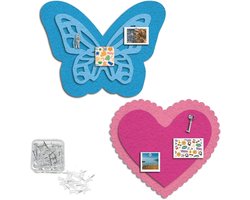 Allecto - Vlindervilt prikbord hart zelfklevend - School klaslokalen kantoren - Wol vilt wanddecoraties - Geschikt voor thuis