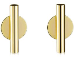 Allecto - Wandvaas Metaal Set - Moderne Woondecoratie - Zilver - Droogbloemenhouder - Stijlvolle Wanddecoratie - Geschikt voor Hal en Kantoor - Eig...