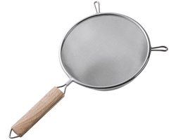 Allecto - Zeef - Keukenaccessoire - Comfortabel houten handvat - 16 cm - Perfect voor bakken en koken - Compact design