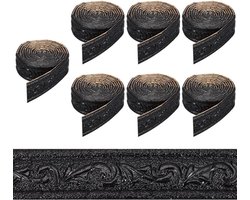 Allecto - Zelfklevende Molding Muur Trim - Vintage - Zwarte - Kroon Behang - Peel en Ziek - Flexibele Plint - Muur Rand Lijn - Geschikt voor Hotel Home Office - Plafond 7 Rollen 52.8Ft Lange Spuug Flexibele Spiegel Kleverige Behang Grens.