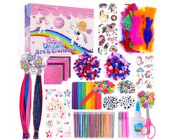 Allerion Glitter Knutseldoos Unicorn - 1043-delig Knutselpakket voor Kinderen - Creatief Speelgoed Meisjes & Jongens - Unicorn Cadeau - Met Lijm, Schaar, Stickers & Foam Vormpjes