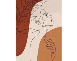 Allernieuwste Canvas Schilderij Bohemian Vrouw Boho-chic - Woonkamer  - Poster - 60 x 90 cm - Kleur