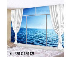 Allernieuwste® Urban Loft Wandkleed XL Wandtapijt Cruiseboot Uitzicht Op Zee Wanddecoratie Minimalisme Muurkleed Tapestry - Cruise Oceaan - 230 x 180 cm