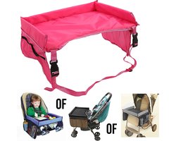 Allernieuwste.nl® Auto Speeltafel Eettafel Reistafel Kind Opvouwbaar Organizer Speel Tafel Tekentafel Voor op Reis - kleur roze