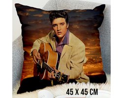Allernieuwste.nl® Kussen Elvis Presley Moonlight Kussenhoes Polyester Peach Skin Perzikhuid - Kussenovertrek - kleur 45 x 45 cm