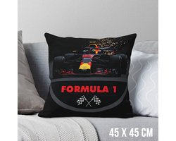 Allernieuwste.nl® Kussen Formule 1 Racing F1 - Kussenhoes Katoen Linnen - Kussenovertrek - Autosport - Kleur 40 x 40 cm