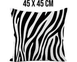 Allernieuwste.nl® Kussenhoes Zebra print Wit Zwart - Moderne Woondecoratie - 45x45cm