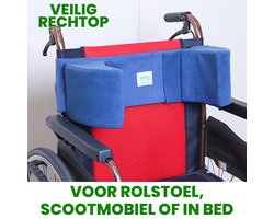Allernieuwste.nl® Rolstoel Zijsteunen Tegen Omvallen - Lateraal Steunkussen - Traploos aan te passen Steun - Voor Rolstoel, Stoel, Bed, Scootmobiel - Blauw Fleece