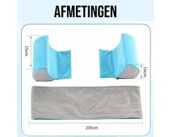 Allernieuwste.nl® Rolstoel Zijsteunen Tegen Omvallen - Lateraal Steunkussen - Traploos aan te passen - Voor Rolstoel, Stoel, Bed, Scootmobiel - Blauw Grijs Fleece