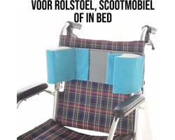 Allernieuwste.nl® Rolstoel Zijsteunen Tegen Omvallen - Lateraal Steunkussen - Traploos aan te passen - Voor Rolstoel, Stoel, Bed, Scootmobiel - Groen Fleece