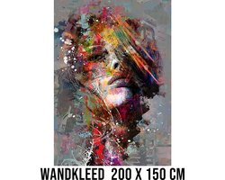 Allernieuwste.nl® Sterke Zelfstandige Vrouw Wandkleed Wandtapijt Wanddecoratie Muurkleed Tapestry - Abstract Graffiti - Kleur - 200 x 150 cm