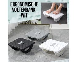 Allernieuwste.nl® Voetenbank Voetensteun Bureau Ergonomische Voetsteun - Voetenbankje Kantoor Antislip – WIT