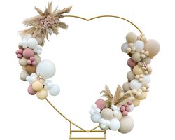 Allero Hartvormige Ballonnenboog - Gouden Metaal - Bloemenframe Hart - Ballonnen Frame - Bruiloften - Feesten - Metalenframe