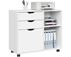 Allero Ladekast - Ladenkast - Ladenkastje - Archiefkastje - Mobiele Archiefkast - Met Wielen - 3 Lades - 80x69,5x39,5 CM