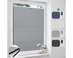 Allero Plissé - Honingraat-plissé - Verduisterend - Zonder Boren - Grijs - Thermisch - 60x120 cm - Jaloezie - Voor Ramen en Deuren