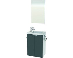 Allibert  Toiletmeubel CLOSY pack - Fonteinmeubel - gelakt - 2 deuren - wc rol- en handdoekhouder - anthraciet grijs gelakt - 40 cm breed