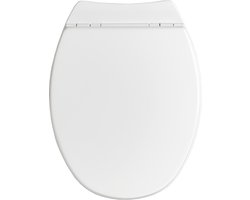 Allibert wc-bril SERENITY² - geperst hout - soft close - afklikbaar - antibacterieel - wit gelakt
