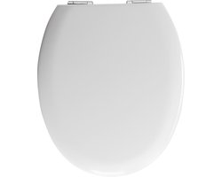 Allibert wc-zitting SUNSHINE - geperst hout - soft close - verchroomde scharnieren - wit gelakt