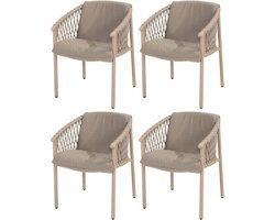 Allora dining tuinstoel latte 4 Seasons Outdoor set van 4