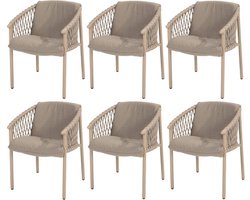 Allora dining tuinstoel latte 4 Seasons Outdoor set van 6