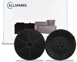 AllSpares Koolstoffilter (2st.) voor afzuigkappen geschikt voor o.a. AEG-Electrolux Type 57 / Elica CFC038668 / Whirlpool 484000008824 / Ikea AMC072 en Bosch Siemens 00665713/665713 (Ø173mm)