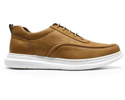 AllTHEMEN Heren Leren Schoen Zeer Ademend - Retro - Geel - 41