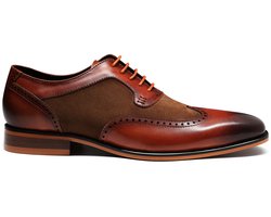 Allthemen Heren Veterschoen Met Klassiek Stiksel - Glad Leer - EU44