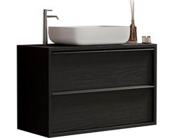 Allure - wandmodel wastafelmeubel steel 79-cm-badkamermeubel met wasbak