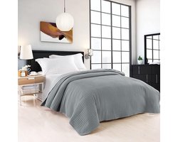 ALM Living: Bedsprei - 150x200 cm - Voor Alle Seizoenen - Polyester - Grijs/Lichtgrijs