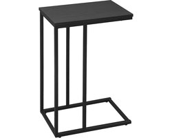 ALM Living Bijzettafel – Salontafel / Nachttafel / Laptoptafel – Metalen Frame & MDF Tafelblad – 45x25x63,5 cm – Zwart
