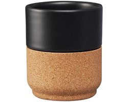 Alma Gemea | 2 stuks| Thee kop | Mat zwart | Keramiek met kurk