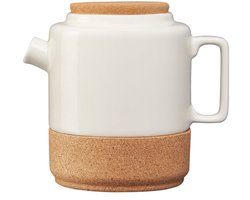 Alma Gémea / Theepot van Keramiek en kurk | Creme wit