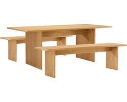 ALMA Scandinavische tafel 180cm en 2 banken set