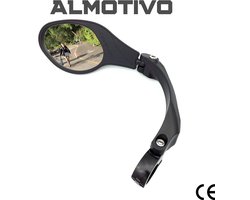 Almotivo Fietsspiegel Links – 360° Verstelbaar – HD Glas & Antitrilling – Vergroot Veiligheid – Fiets spiegel linkerzijde - geschikt voor alle modellen ook voor E-bike - Fietsspiegel E-bike