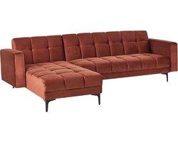 ALNES - Hoekbank 4-zits - Lichtrood - Rechtszijdig - Polyester
