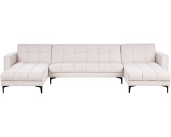 ALNES - Hoekbank u-vorm - Gebroken wit - Polyester