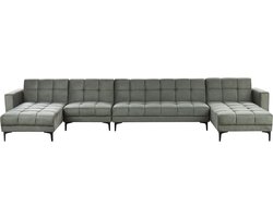 ALNES - Modulaire bank - Donkergroen - 6-zits - Stof