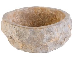 Aloni Geërodeerde Natuurmarmeren Waskom - Bruin 30-35x15cm