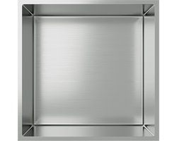 ALONI inbouwnis – 30x30x10 cm – geborsteld chroom