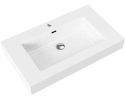 ALONI Wastafel – 80x10x46 cm – Kunstmarmer – Glanzend Wit