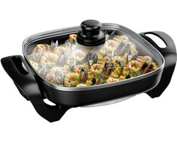 Alora Elektrische Pan - Pannenset - Pannen - Zwart - Tot 250 graden - 1500W