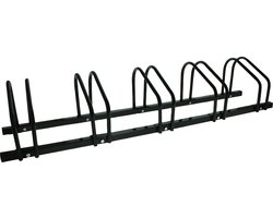 Alora Fietsenrek voor 5 Fietsen zwart- met muurbevestiging - fietsen rek