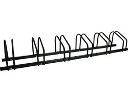 Alora Fietsenrek voor 6 Fietsen zwart- met muurbevestiging - fietsen rek